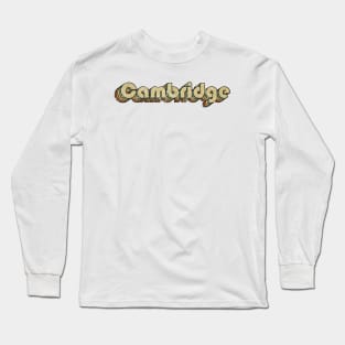 Cambridge // Vintage Rainbow Typography Style // 70s Long Sleeve T-Shirt